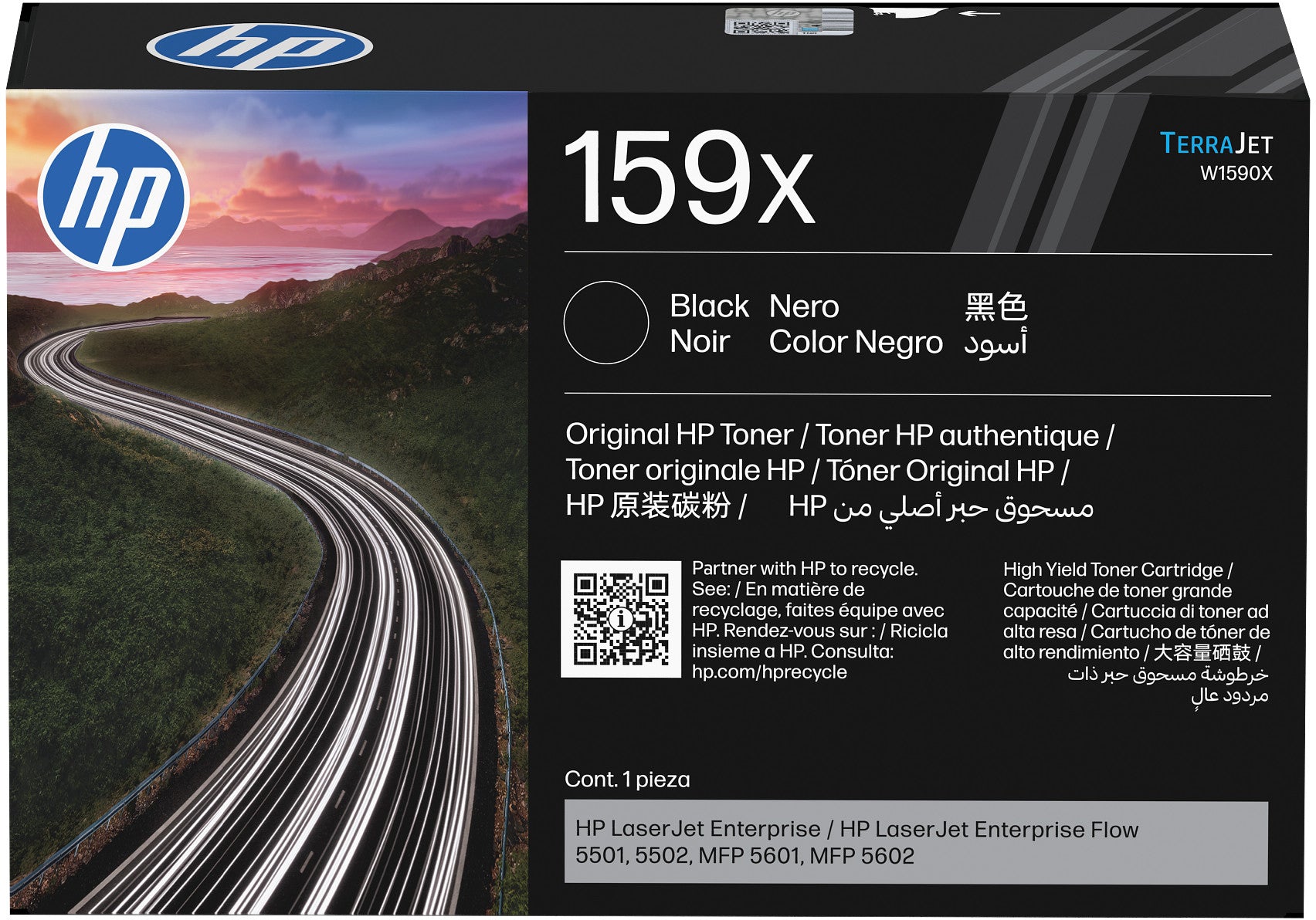 HP 159X (W1590X) Schwarz Toner – Original XL – 10'000 Seiten – für HP 5501/5502/5601 u. a.