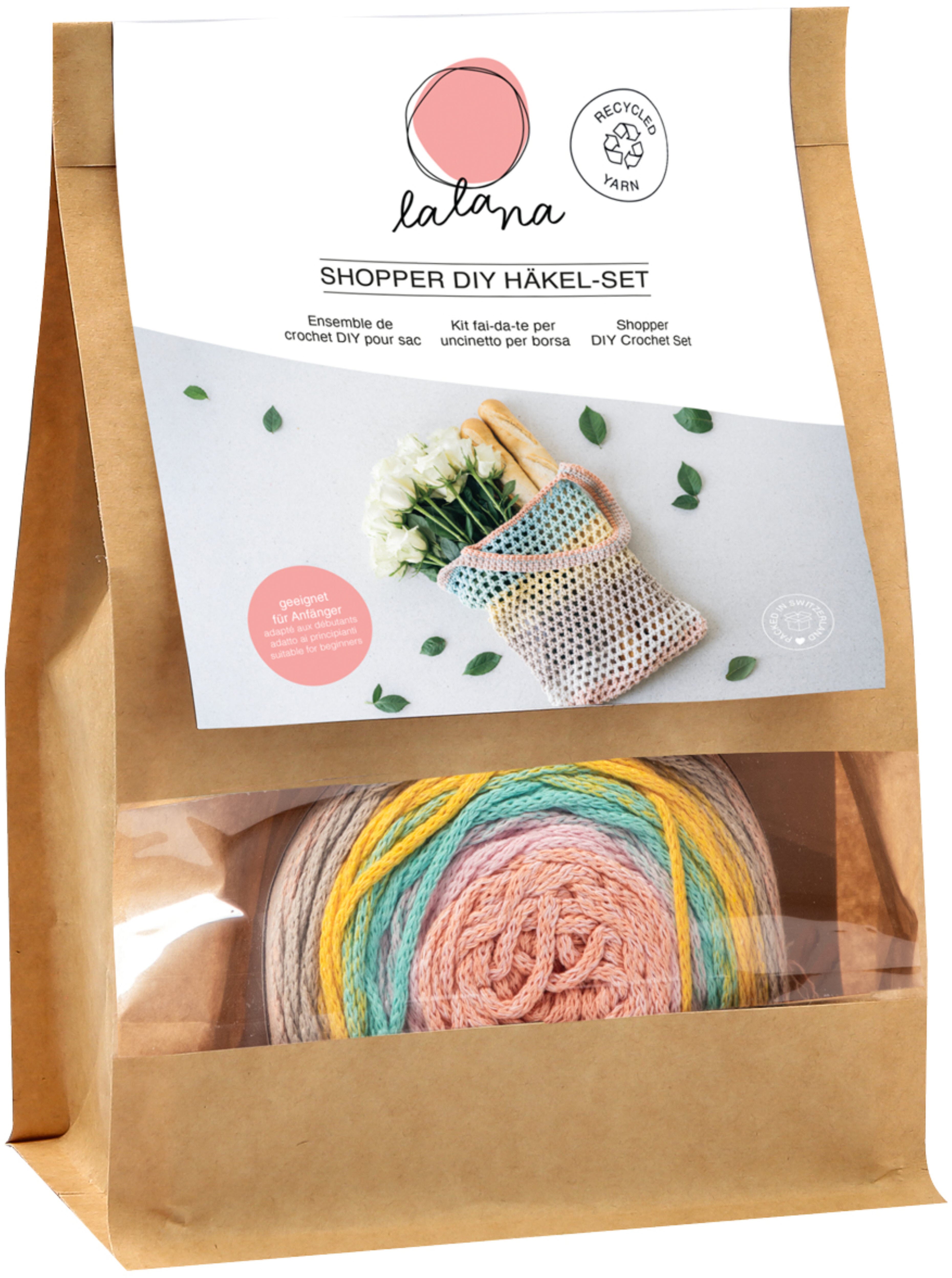 I am creative 1000-1087 Häkelset Shopper Pastelltöne – 80% Baumwolle/20% Mischfasern, 306 g