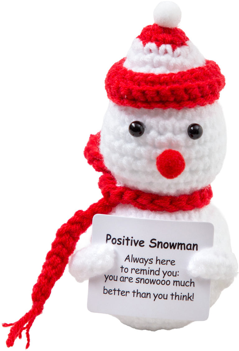I am creative Gehäkelte Schneemannfigur – für 11,5 × 6 × 4 cm – Baumwollgarn, Weiss
