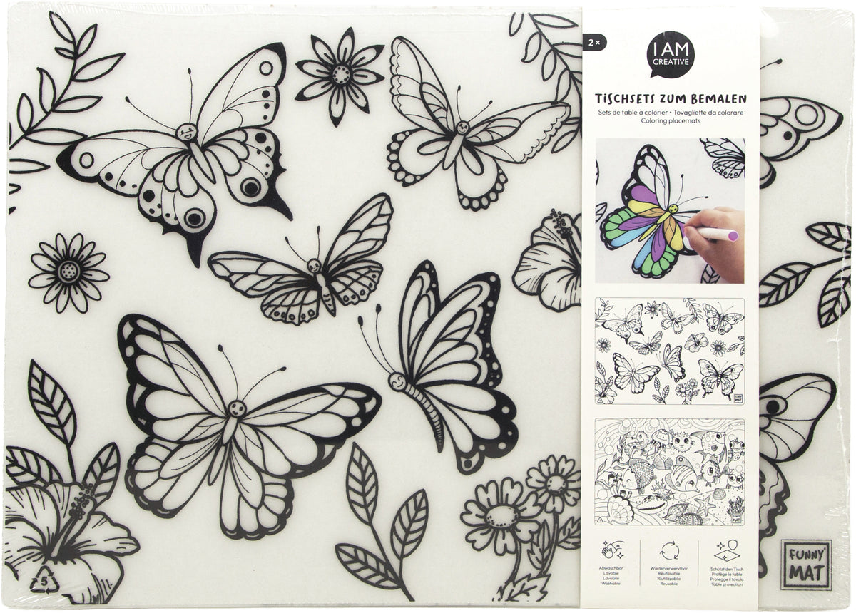 I am creative Malbuch Schmetterling & Fische – 25 × 35 cm – 2 Stk.