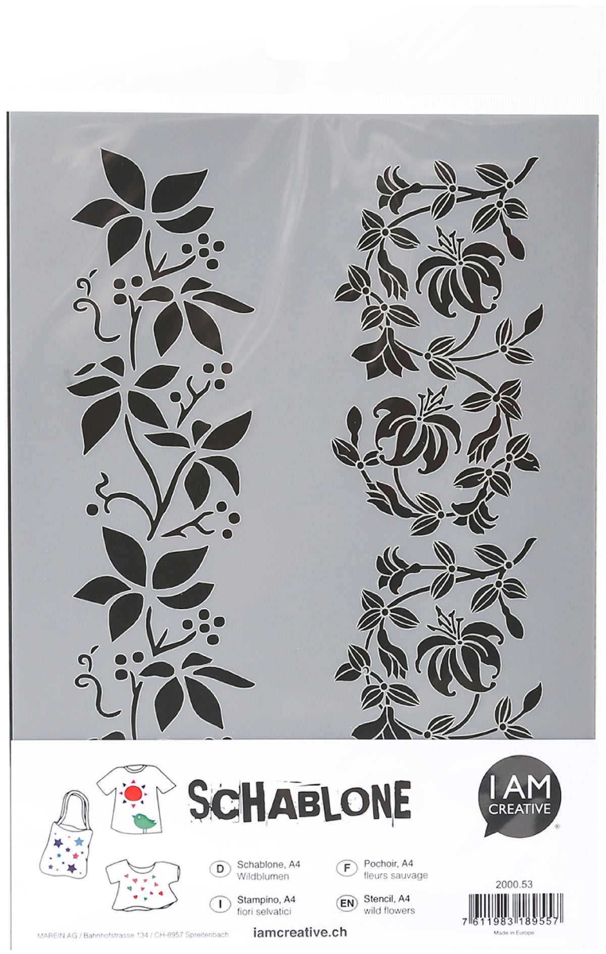 I am creative Schablone, Wildblumen, 22 × 33,5 cm
