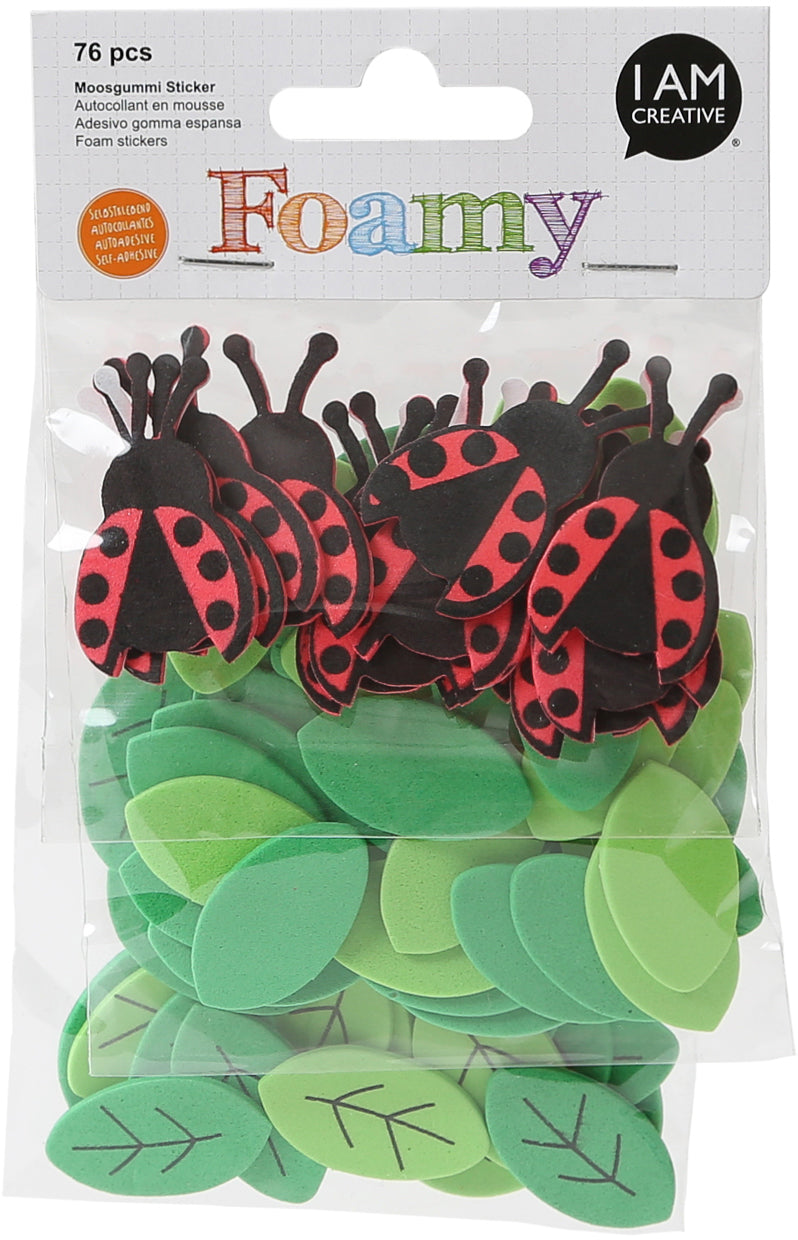 I am creative Sticker Foamy – 10,2 × 16,5 cm, Marienkäfer – Moosgummi 4019.35