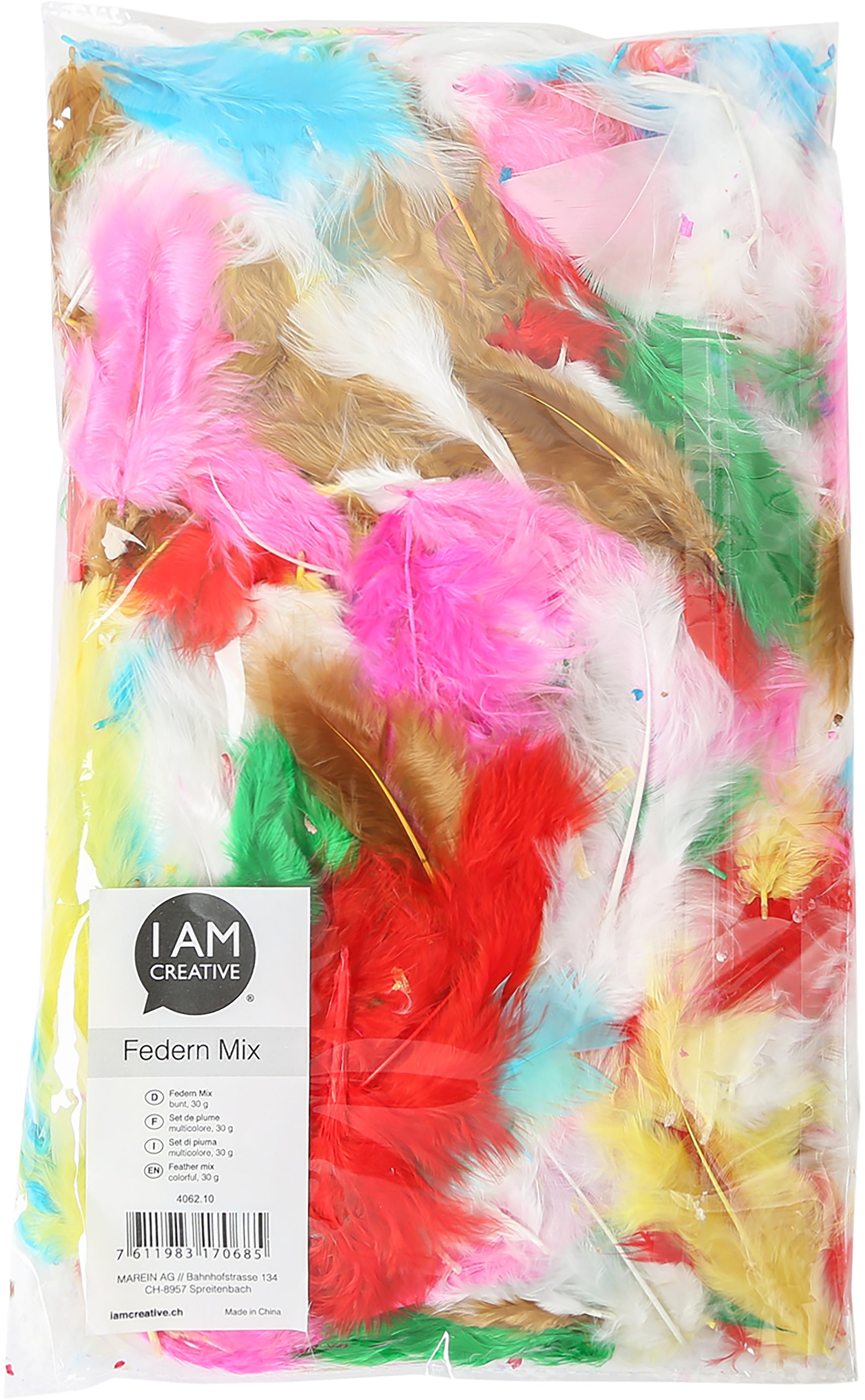 I am creative Schmuckfedern, Tierfedern, Mehrfarbig, 8–10 cm