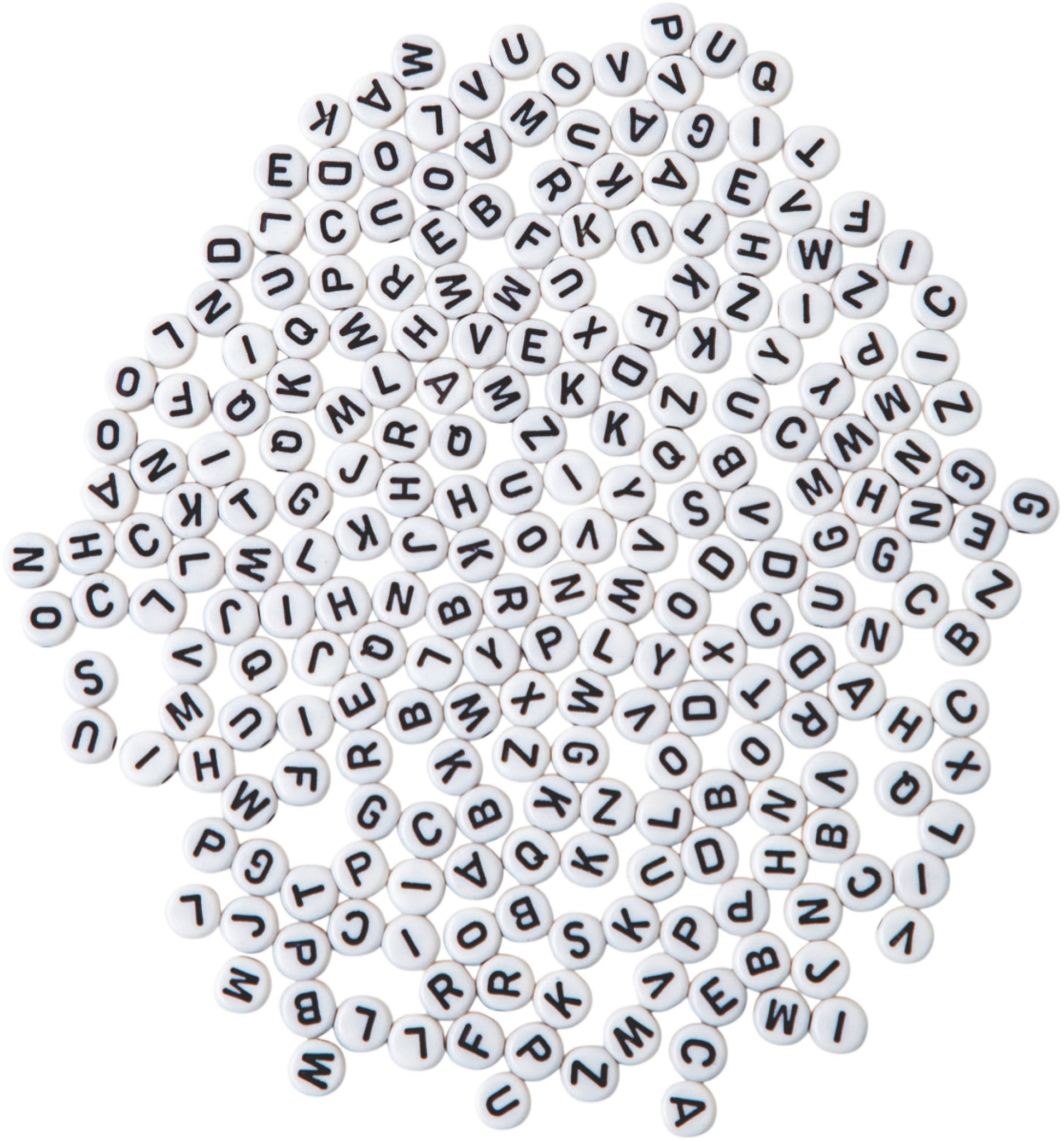 I am creative Buchstabenperlen, rund, Acryl – schwarz/weiss – Ø 6 mm – 42 g