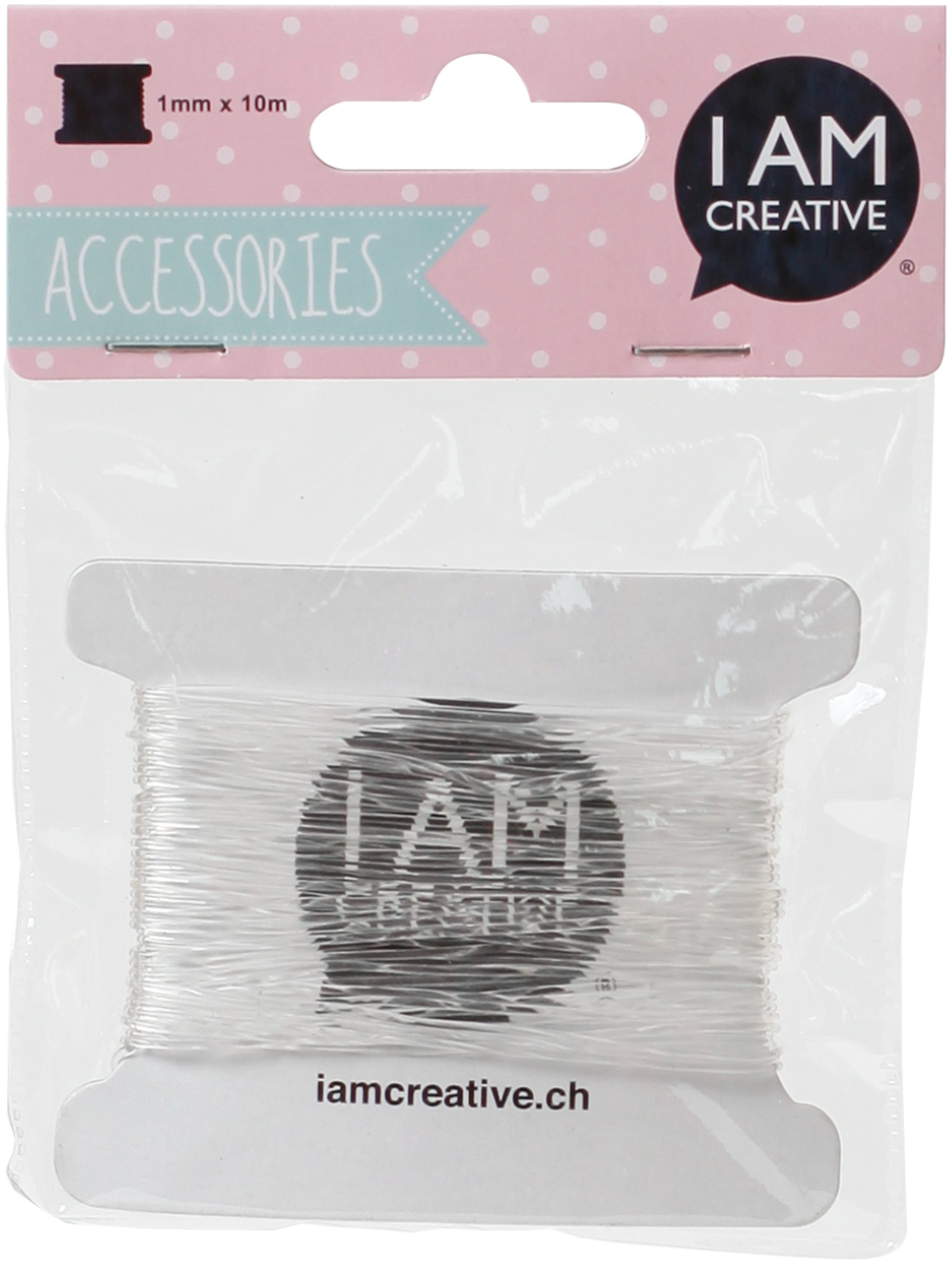 I am creative Schmuckband – 1 mm, 10 m, Kunststoff, Transparent, für Perlen & Schmuck