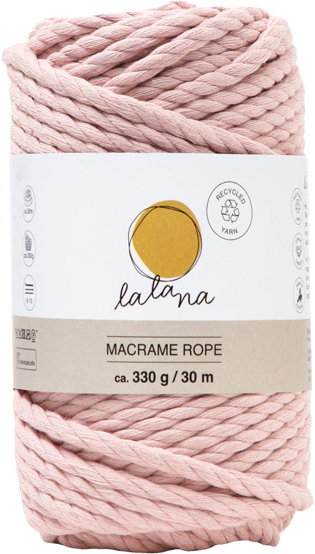 I am creative Makrameekordel – 3 mm, 80% Baumwolle/20% Mischfasern, Rosa