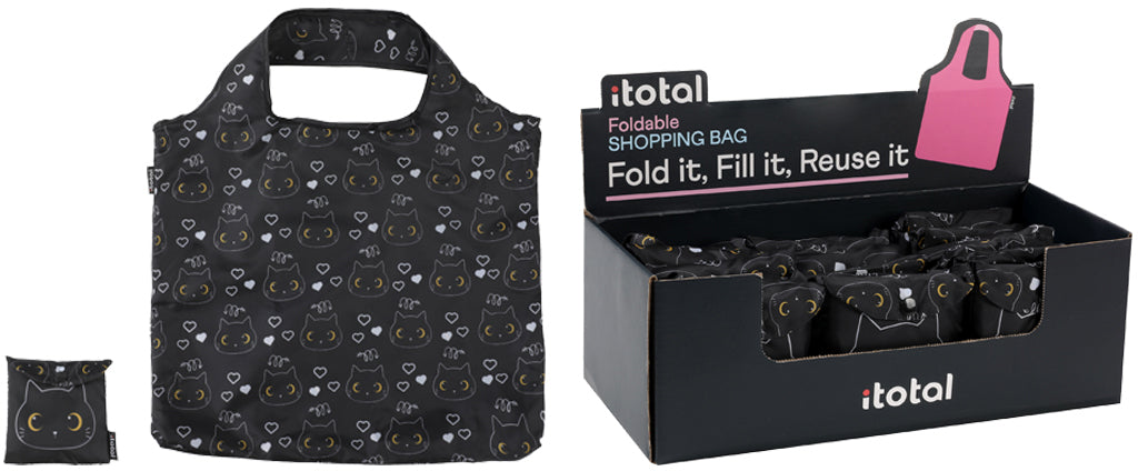 I-total Stofftasche, Motiv Katzengesichter, 570×420 mm