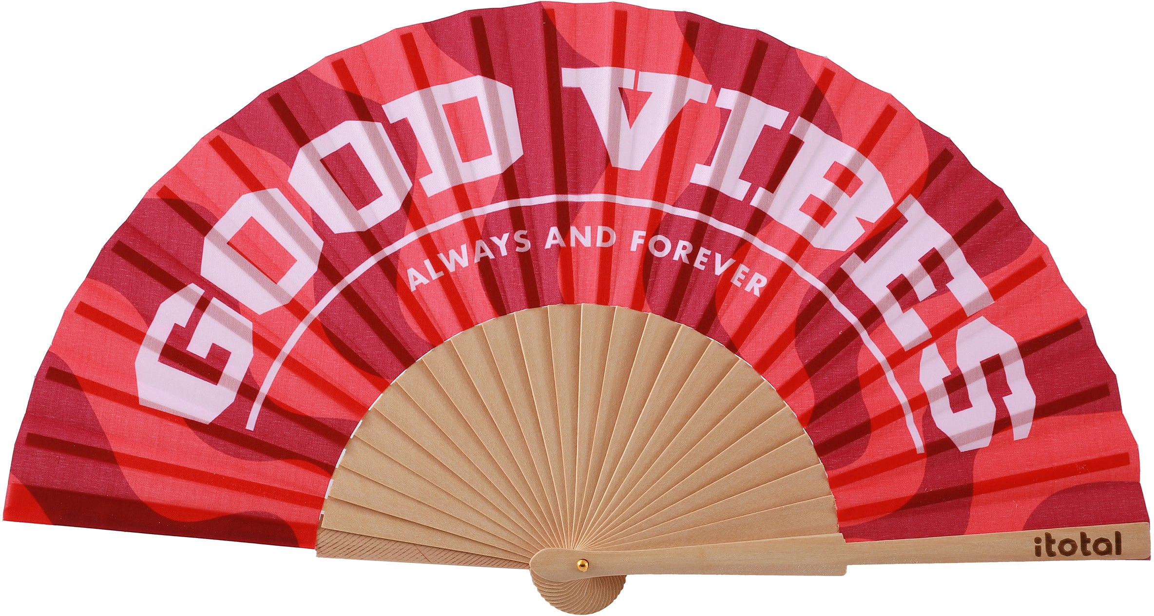 I-total Handfächer – 40×20×255 mm – XL3156 Good Vibes – mehrfarbig