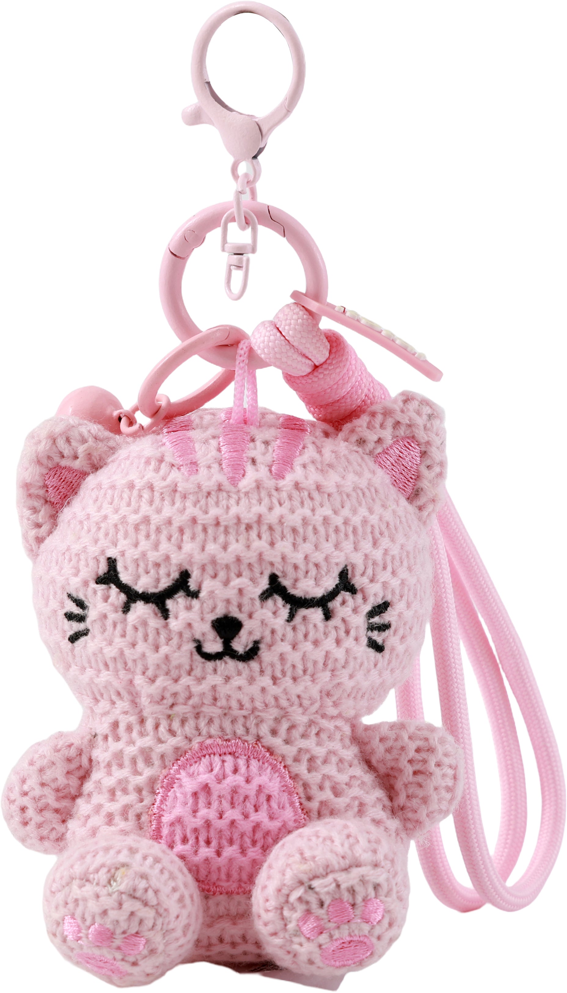 I-total Schlüsselanhänger Katze – Handgehäkelt, Pink