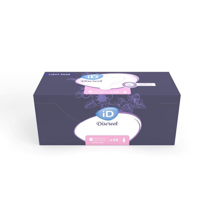 iD Inkontinenzeinlagen Discreet Light Ultra Mini – Beutel, 28 Stk – rosa