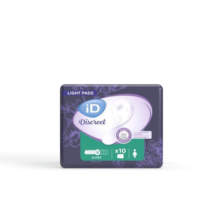iD Inkontinenzeinlagen Discreet Light Super – 10 Stk, grün