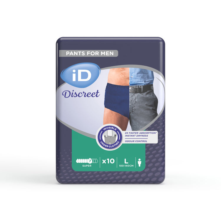 iD Inkontinenz-Pants Discreet Men Super – L, 10 Stk – grün