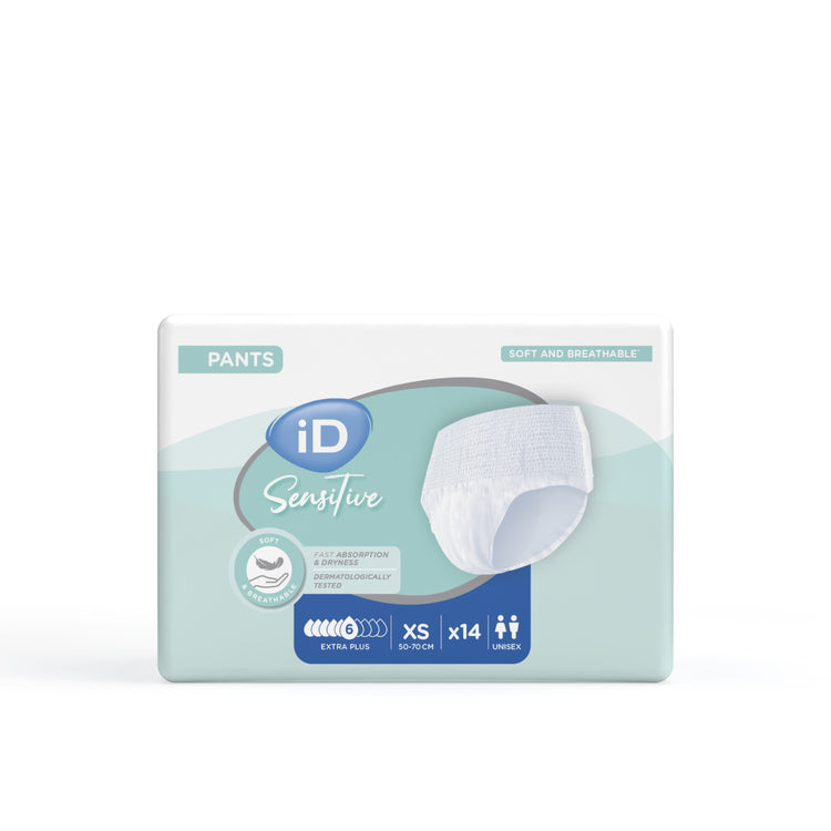 iD Inkontinenz-Pants Sensitive Extra Plus – XS – 14 Stk, blau – 1,43 l