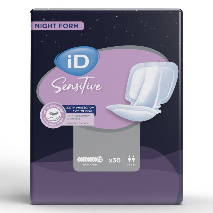 iD Inkontinenzeinlagen Sensitive Form Maxi Night – Beutel – 30 Stk.