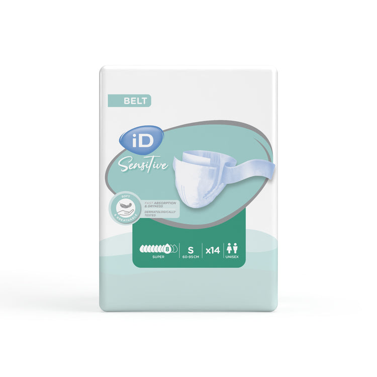 iD Inkontinenzversorgung Sensitive Belt Super – mit Geruchskontrolle – S, 14 Stk – grün – 2,09 l