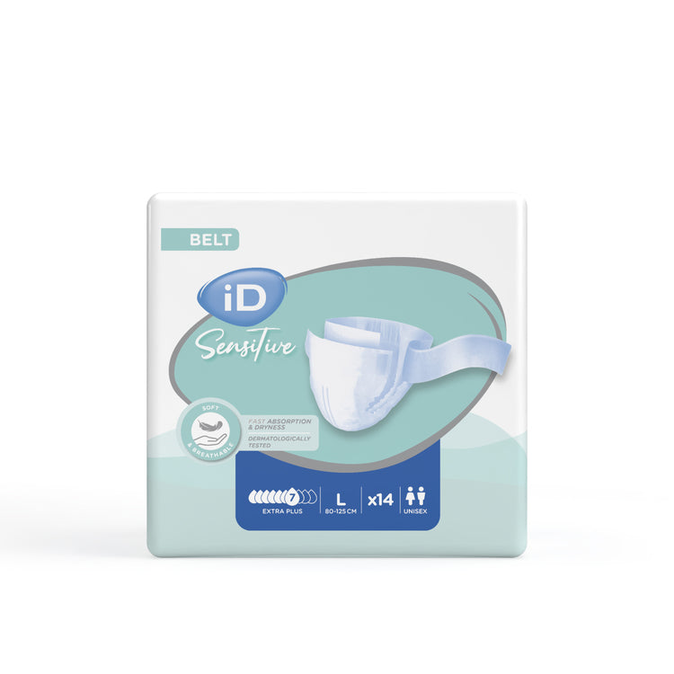 iD Inkontinenzeinlage Sensitive Belt Extra Plus – L, 14 Stk. – blau