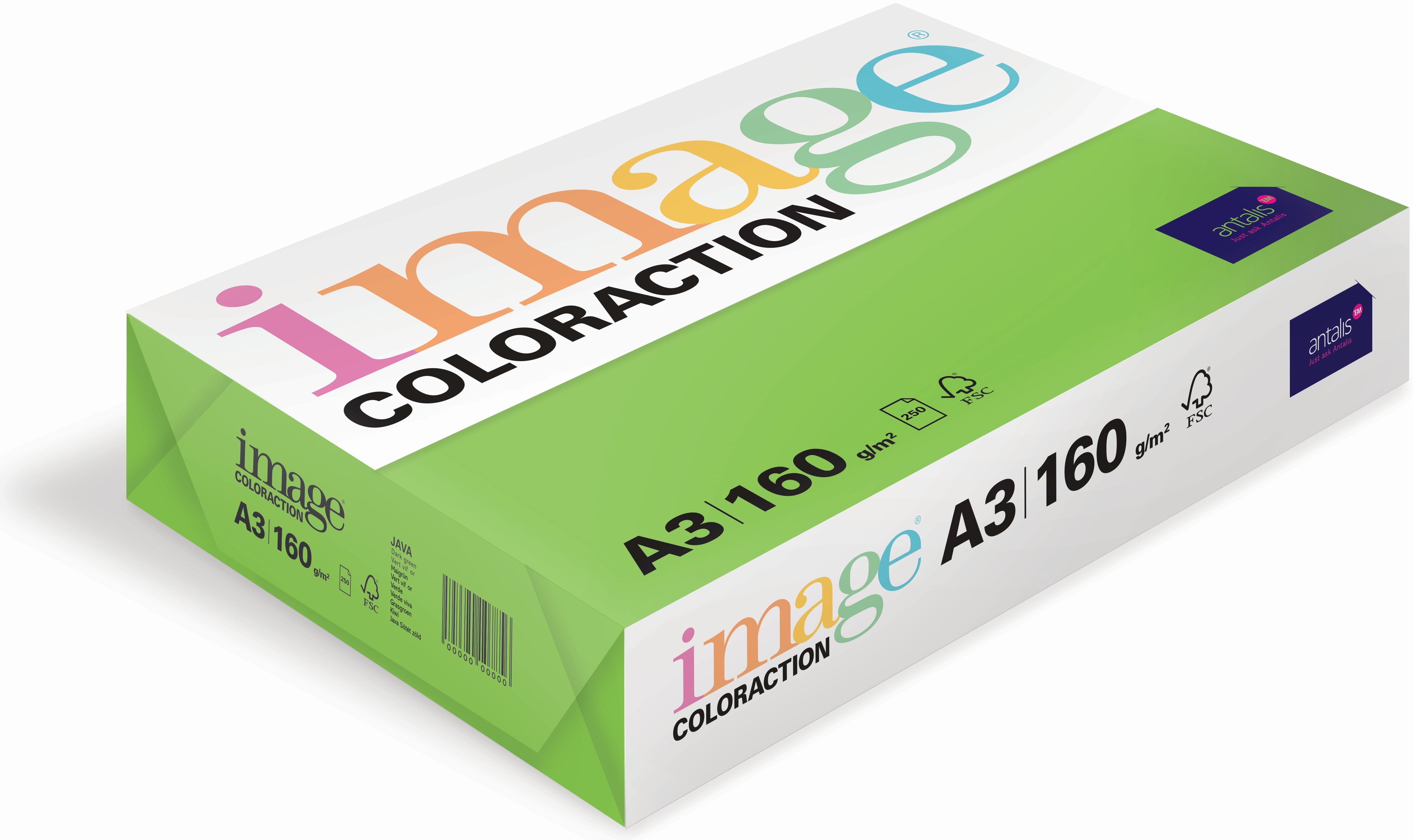 Image coloraction Java Farbiges Kopierpapier Maigrün – A3, 160 g/m², 250 Blatt