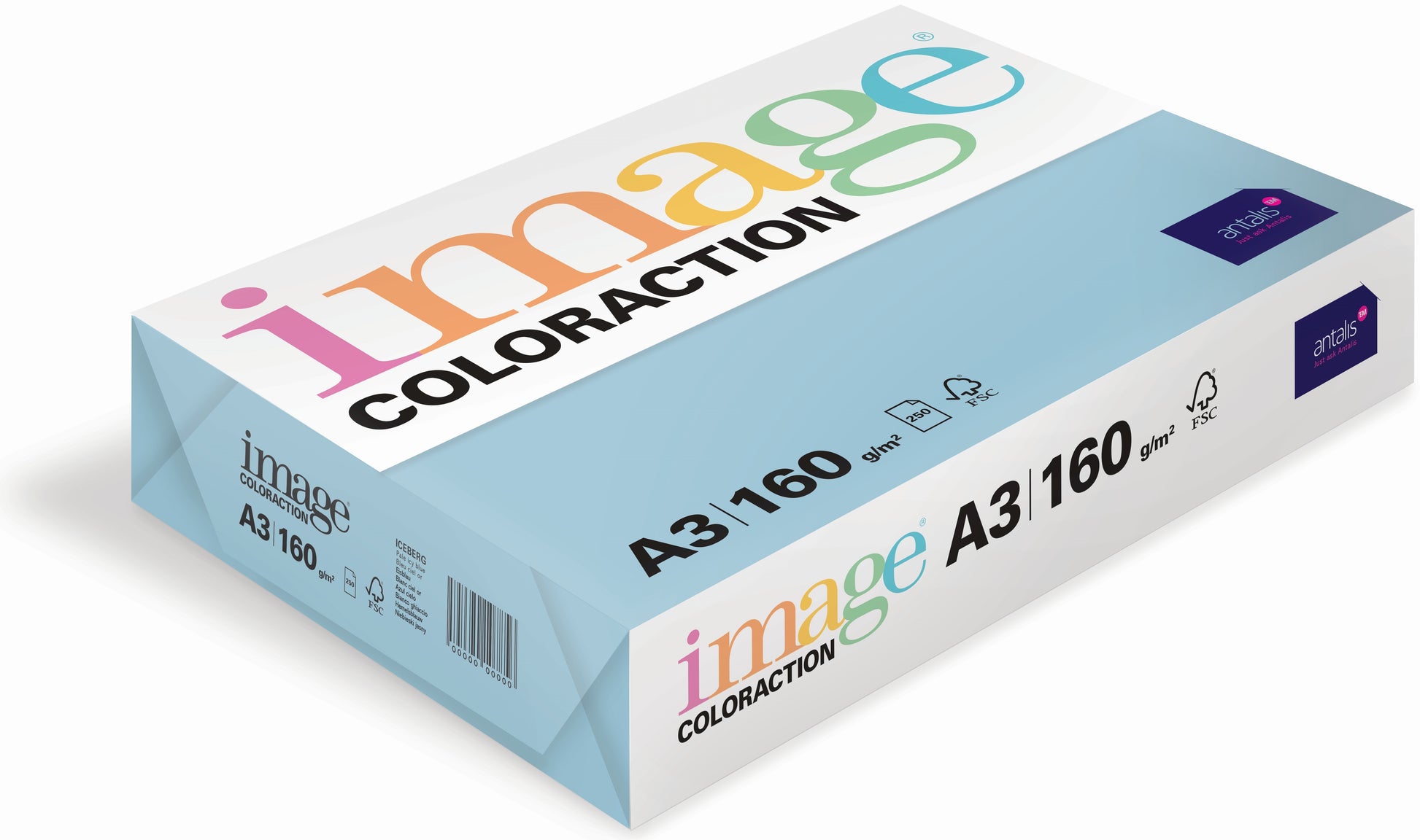 Image coloraction Iceberg Farbiges Kopierpapier Eisblau – A3, 120 g/m², 250 Blatt