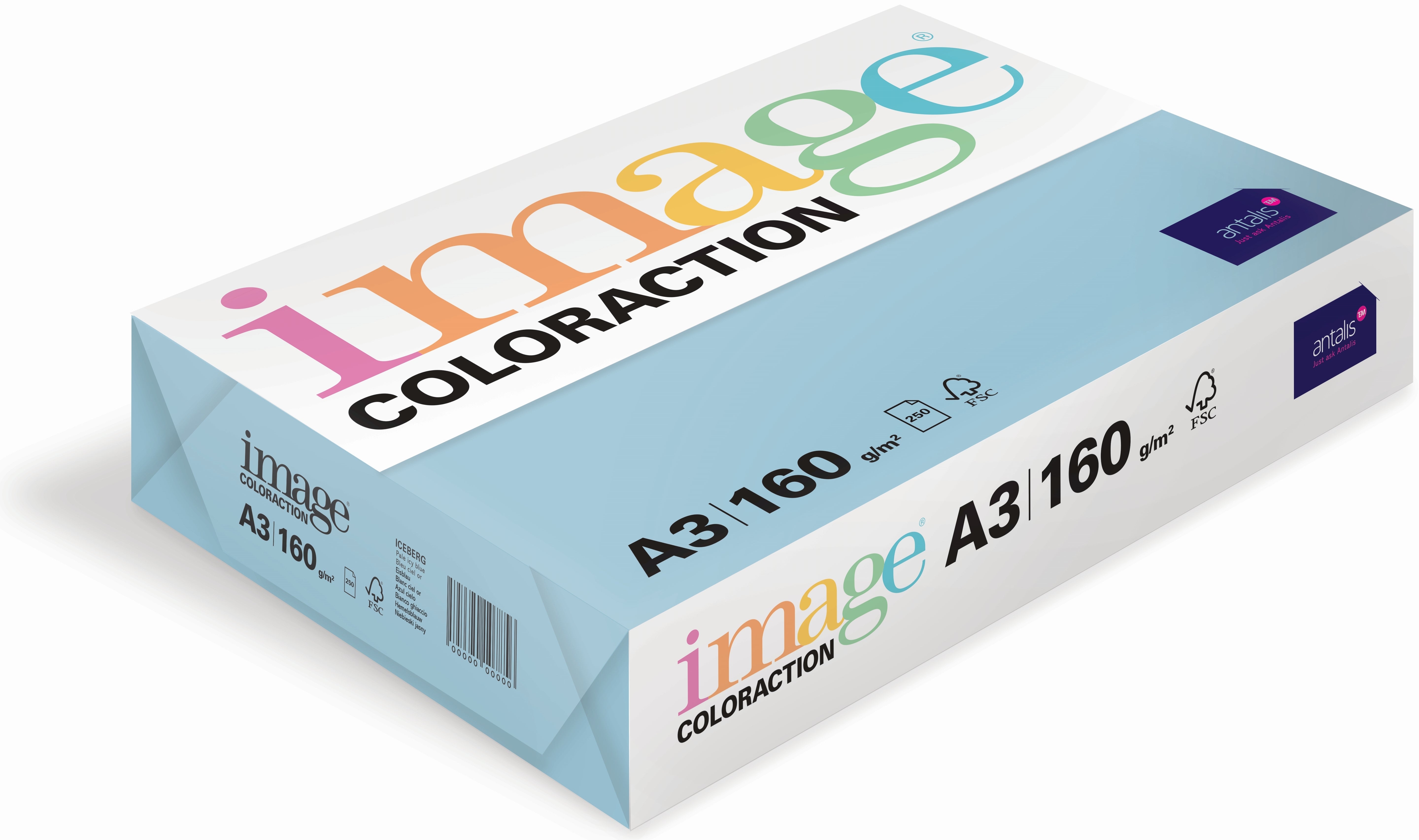 Image coloraction Iceberg Farbiges Kopierpapier Eisblau – A3, 120 g/m², 250 Blatt