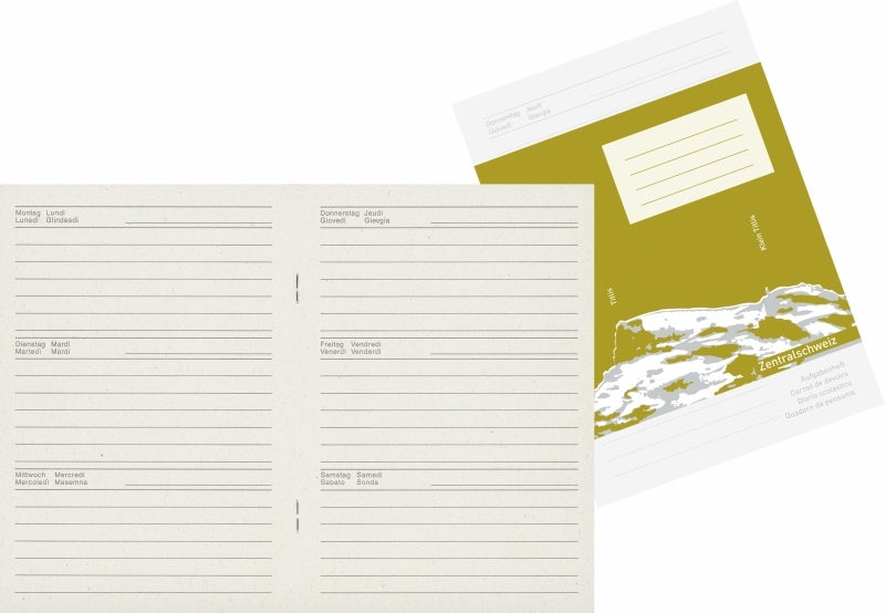 Ingold-biwa Schulheft – B6 (126 × 180 mm) – 24 Blatt – 80 g/m², Vordruck, 100% Recycling-Papier, Grau