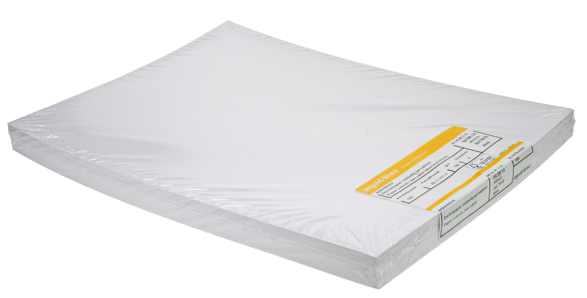 Ingold-biwa Zeichenpapier – A3, 160 g/m², weiss, satiniert, blanko, 100 Blatt – FSC