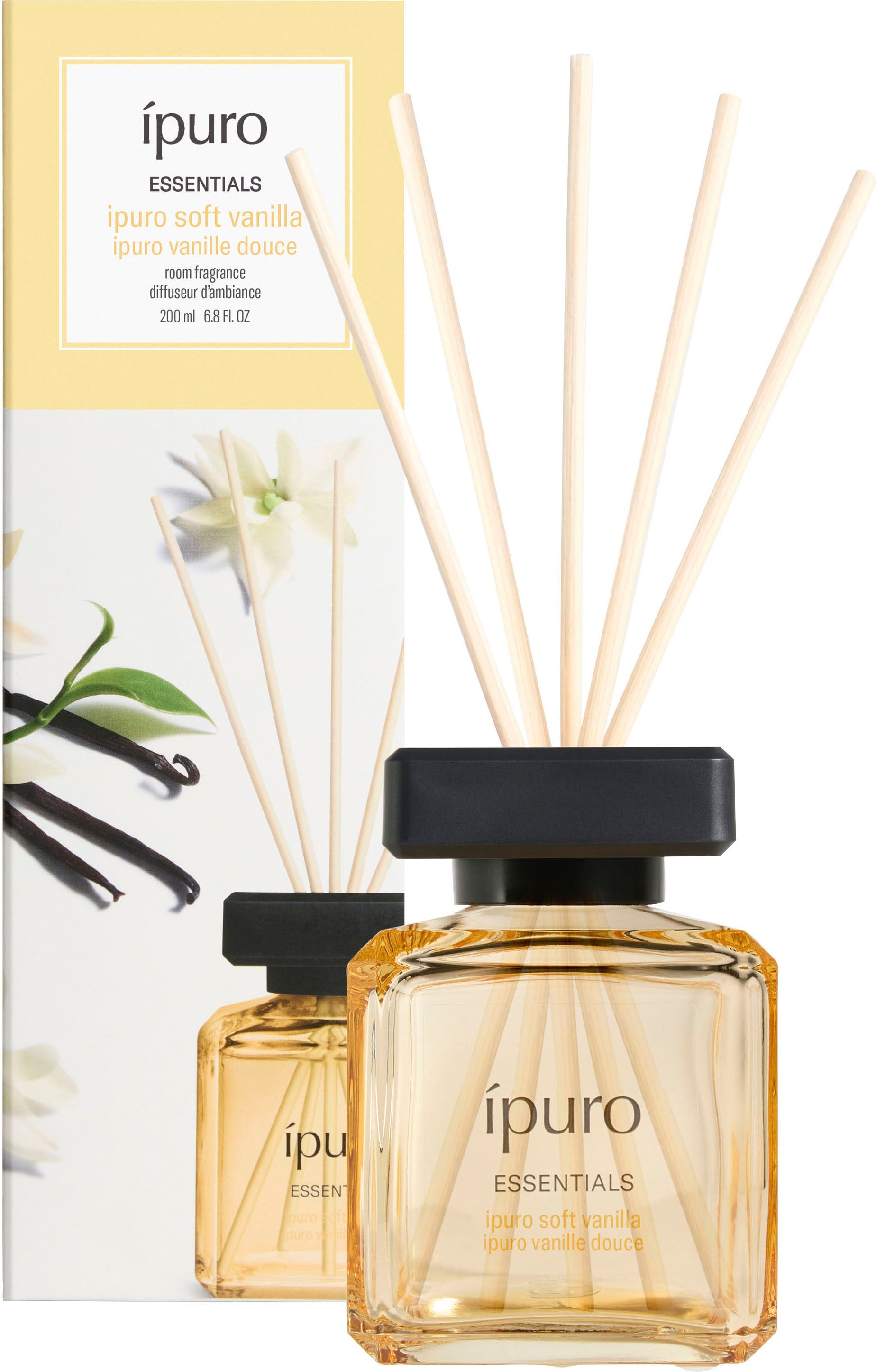 Ipuro Essentials Soft Vanilla – Duftstäbchen, 200 ml
