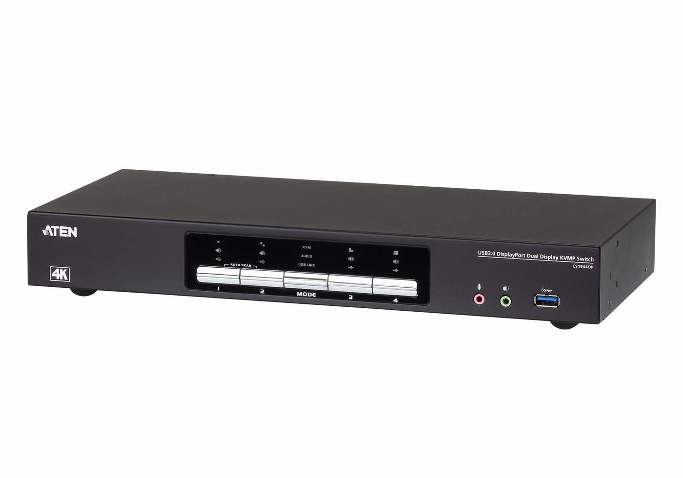 ATEN KVM-Switch, 4-Port, USB 3.2 Gen 1/DisplayPort, 4K (3840 × 2160)
