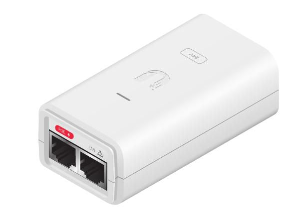 Ubiquiti POE-24-12W-G-WH PoE-Injektor 12 W – Gigabit Ethernet, RJ-45×2, EU-Stecker (Typ C) – Weiss