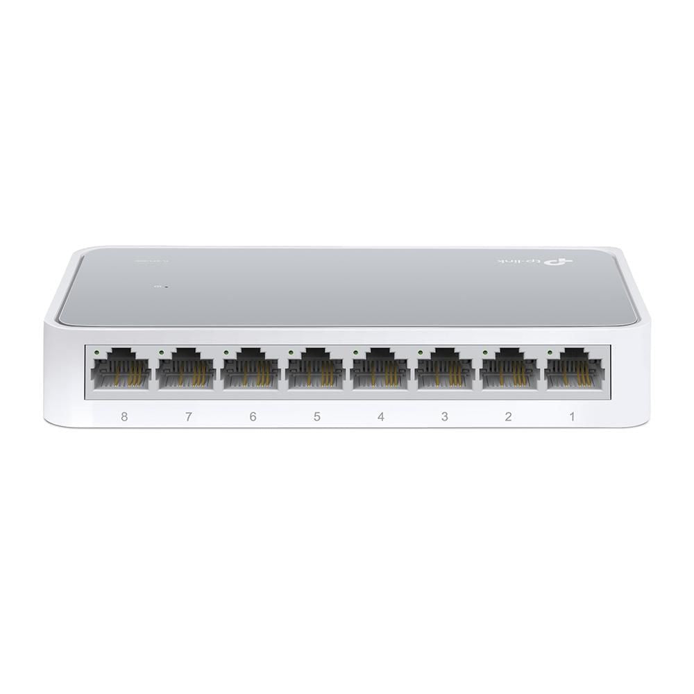 TP-Link TL-SF1008D – Unmanaged Switch – 8× 10/100 RJ-45, Weiss