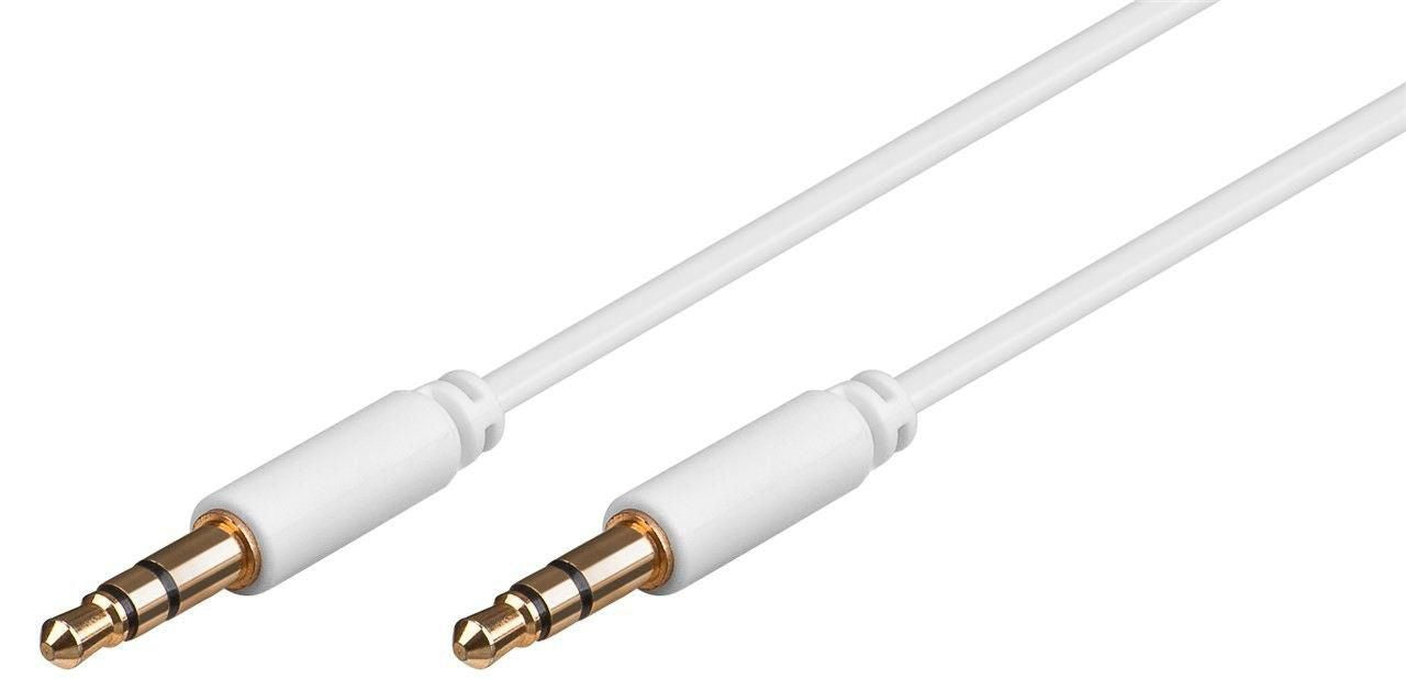 Microconnect 3,5-mm-Klinkenkabel – Stecker zu Stecker – 0,5 m, vergoldete Stecker, Weiss