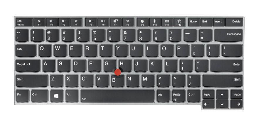 Lenovo Notebook-Ersatztastatur – beleuchtet, Silber/Schwarz – für ThinkPad T470s