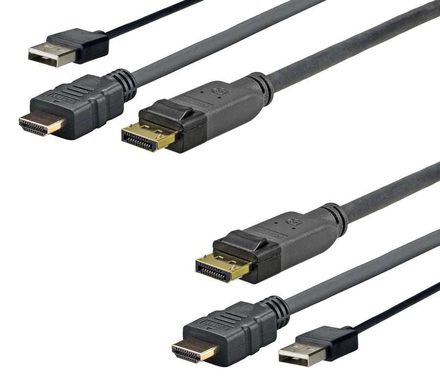 Vivolink PROHDMIUSBDP1 Kabel DisplayPort zu HDMI + USB – 4K (4096 × 2160) @ 60 Hz, 1 m, HDMI 2.0, HDR10