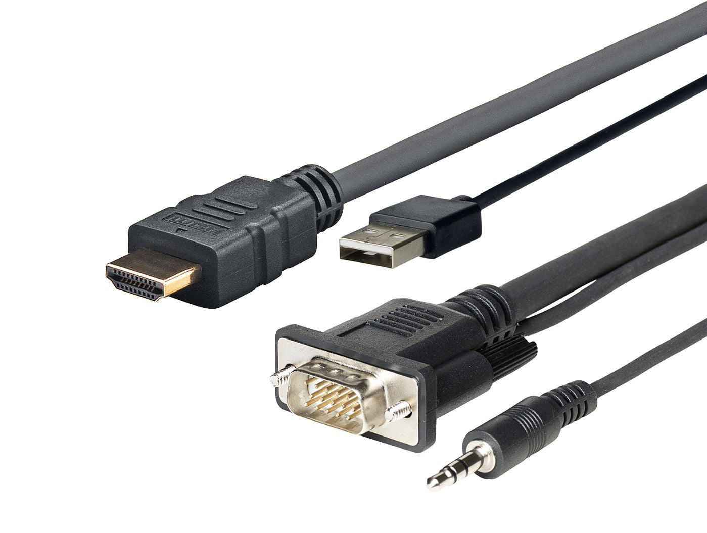 Vivolink KVM-Kabelsatz HDMI 1.4 4K 60 Hz – 1 m – aktiv, HDR – für Windows, Mac, Linux