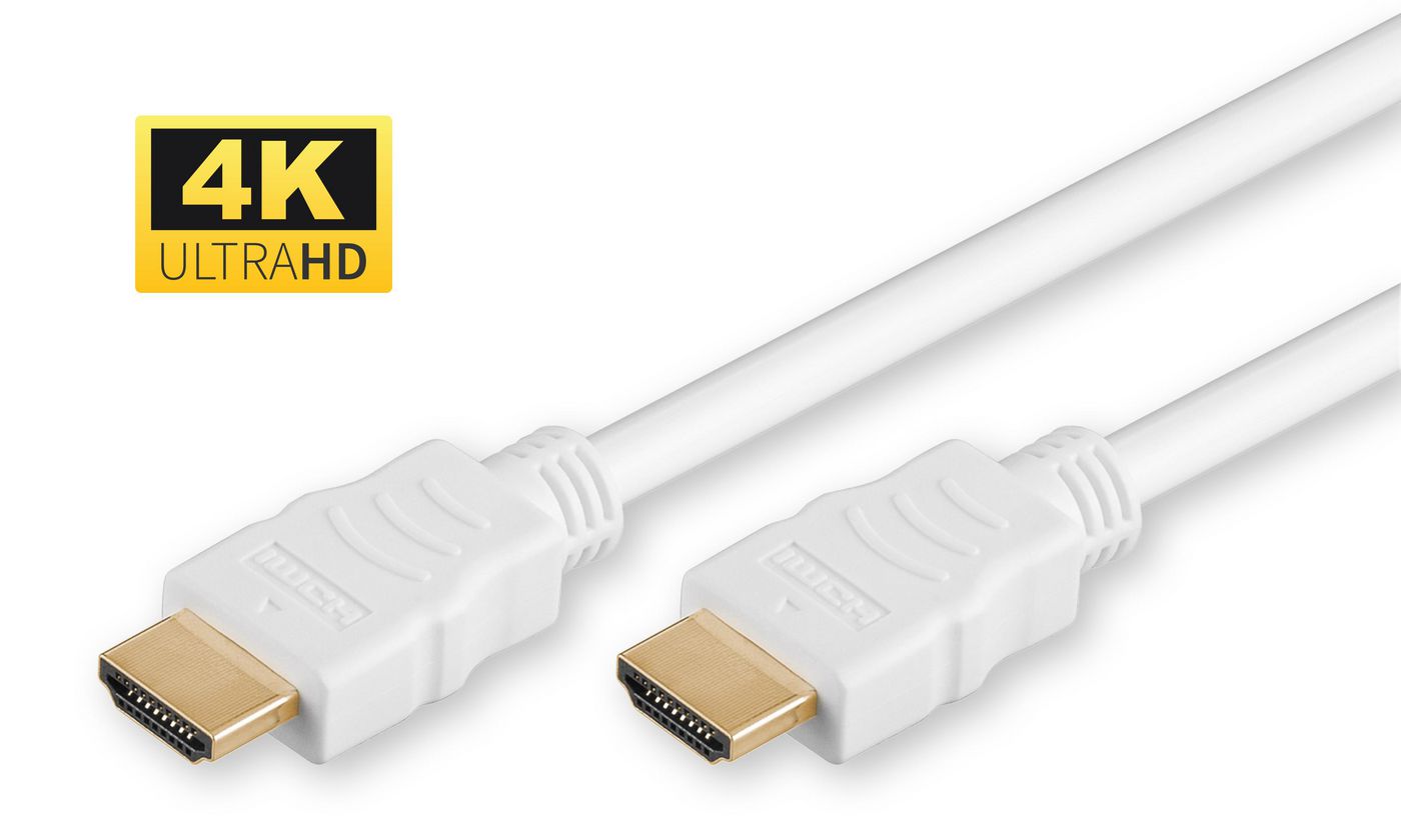 Microconnect HDMI Kabel HDMI 1.4 4K 30 Hz – 2 m – HDR, ARC – Weiss