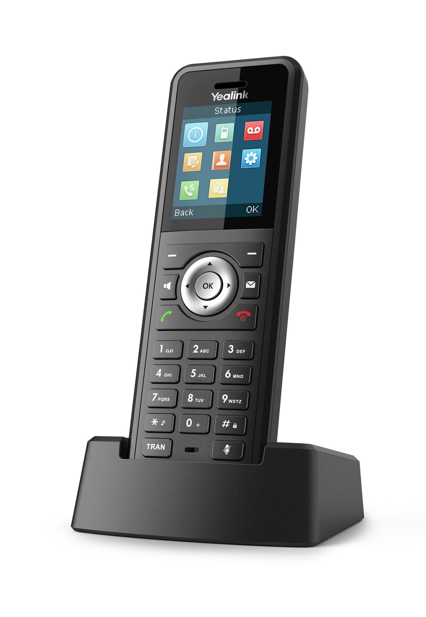 Yealink SIP-W59R – WLAN-Telefon (Handgerät), inkl. Ladestation, für Yealink W80 Multi-Cell, Schwarz