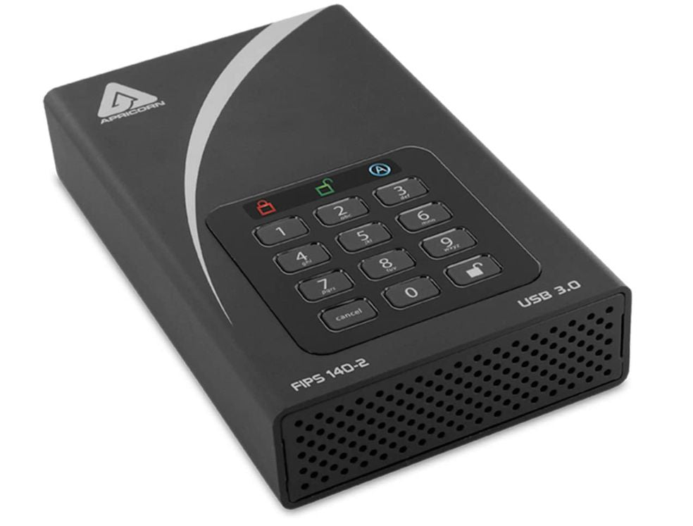 Apricorn egis Padlock ADT-3PL256F-18TB – für USB 3.2 Gen 1, FIPS 140-2, PIN-gesichert