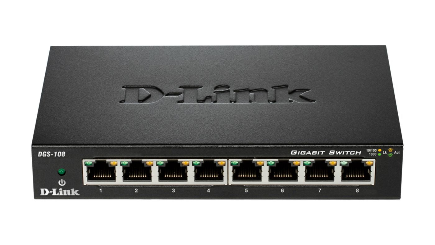 D-Link DGS-108GL/E – Unmanaged Switch – 8× 1G, Desktop