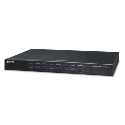 PLANET 16-Port VGA KVM-Switch – Rack 1U, Konsolen: PS/2, USB A