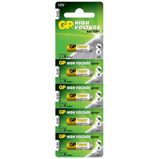 GP Batteries A27 Batterien, Alkaline, 12 V – 5 Stk.