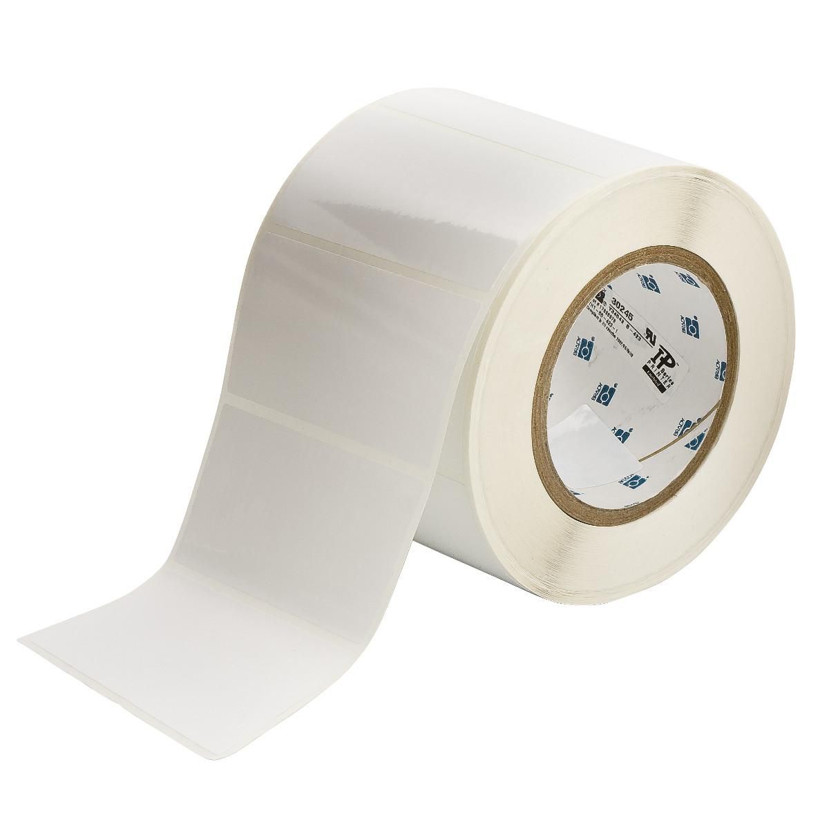 Brady Gestanzte Etiketten für Thermotransferdrucker – 102 × 51 mm, weiss, 1000 Etiketten, selbstklebend
