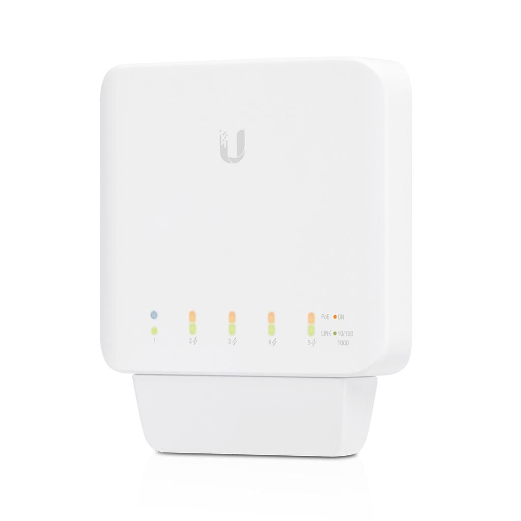 Ubiquiti UniFi Switch Flex – Managed L2 Switch – 5× 1G (4× PoE), PoE/PoE+/PoE++, PoE-Budget 46 W, Desktop