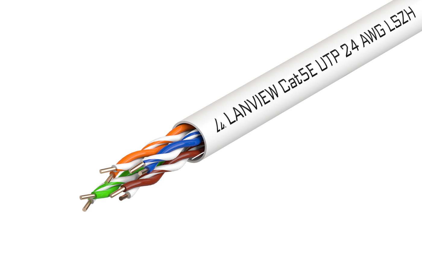 Lanview Cat5e U/UTP Netzwerkkabel – 305 m, Weiss, LSZH