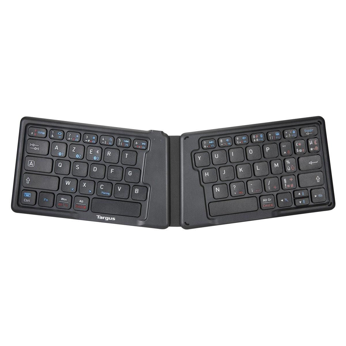 Targus Tastatur, FR-Layout (FR), ergonomisch, faltbar, antimikrobiell – für Tablets