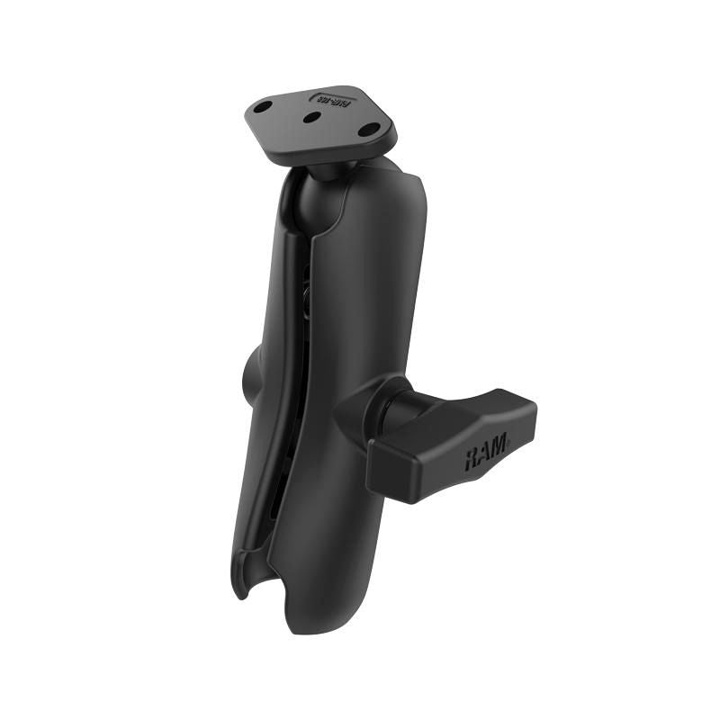 RAM Mounts RAM-238 – Arm mit Diamond Base, Doppelgelenk, Kugel Ø 3,8 cm, Aluminium, Schwarz, 1 Stück