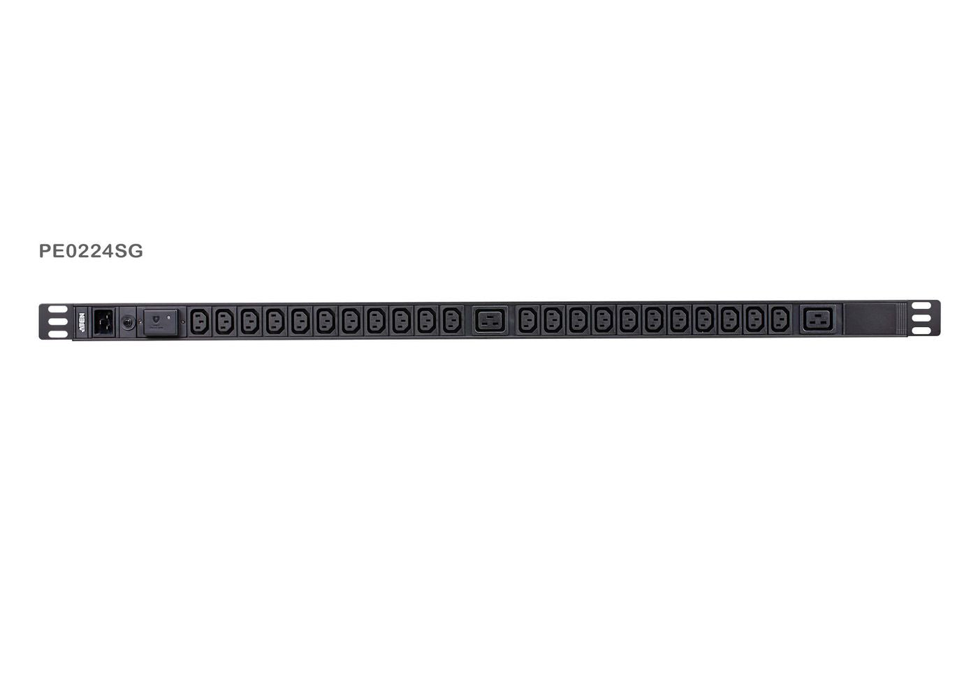 ATEN PDU 3,8 kVA – 24 Ausgänge, Überspannungsschutz – 0U, Aluminium – C13/C19×24 – Schwarz