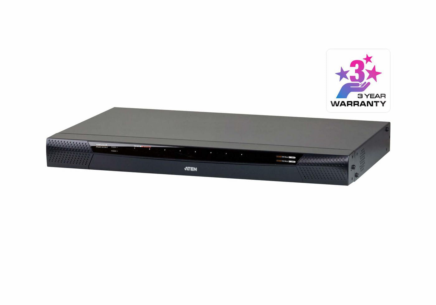ATEN 2-Bus CAT5e/6 – 8-Port VGA KVM-over-IP Switch – 1920 × 1200, USB 2.0 Hub, Audio