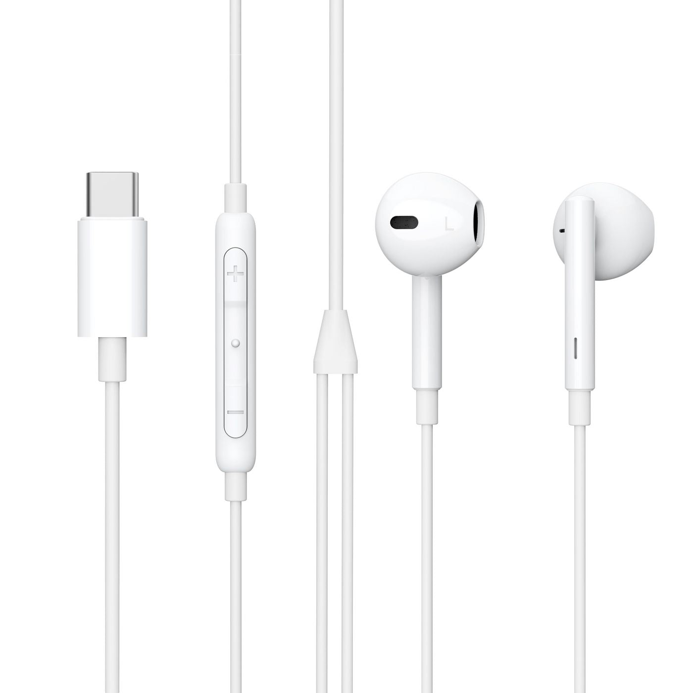 eSTUFF Earpod In-Ear Kopfhörer – Stereo, Kabel, USB-C, für P40 Pro, P30 Pro, Mate 40 Pro und andere, Weiss