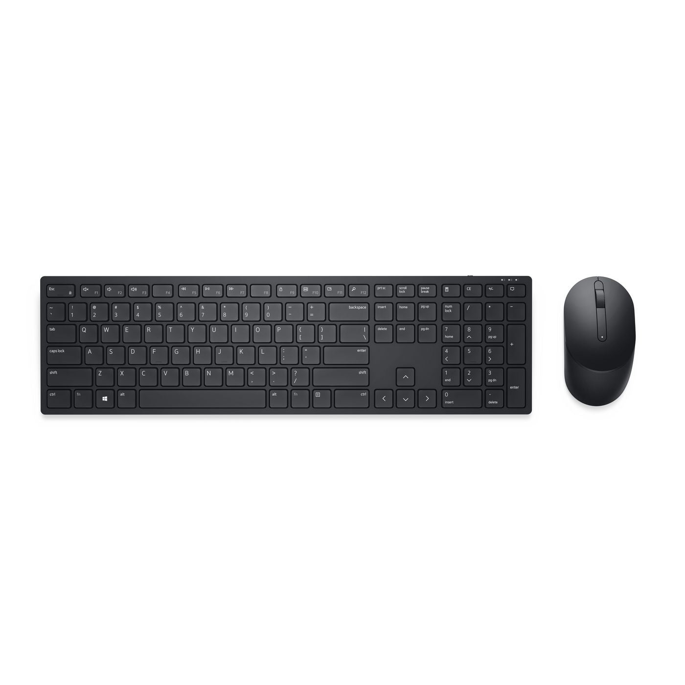Dell KM5221 – Tastatur, kabellos (2,4 GHz), US-Layout (EN), Fullsize (mit Ziffernblock), Schere, Schwarz