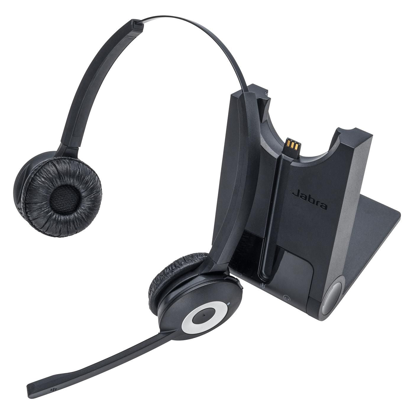 Jabra PRO 920 DUO Office-Headset – On-Ear, Mono, Kabellos, mit Ladestation, Schwarz