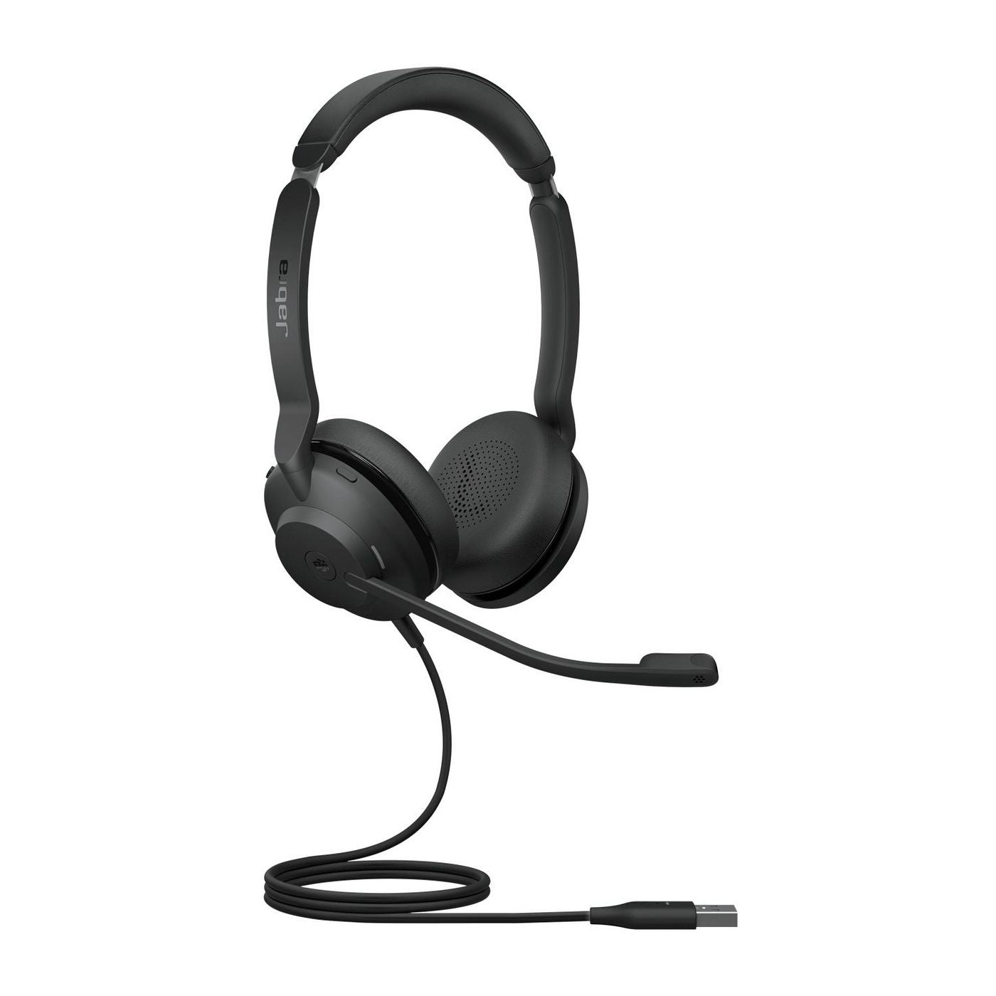 Jabra Evolve2 30 – Duo Headset – USB‑A – klappbares Boom-Mikrofon, offen – schwarz – für PC/Mac